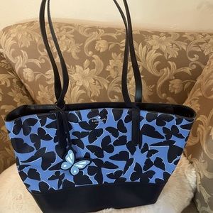 Kate Spade blue butterfly tote bag